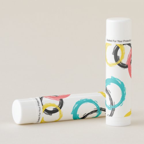 Colorful cool moderntrendy brush stroke circles lip balm