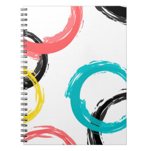 Colorful, cool, modern,trendy brush stroke circles notebook