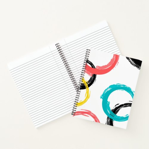 Colorful cool moderntrendy brush stroke circles notebook
