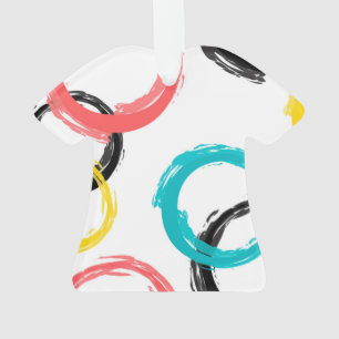 Colorful, cool, modern,trendy brush stroke circles ornament