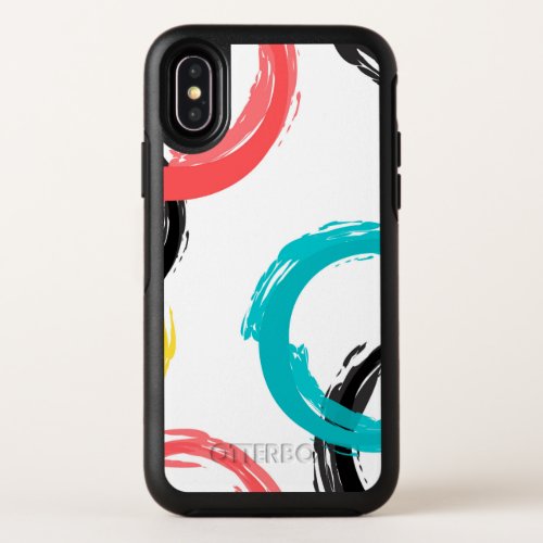 Colorful cool moderntrendy brush stroke circles OtterBox symmetry iPhone x case