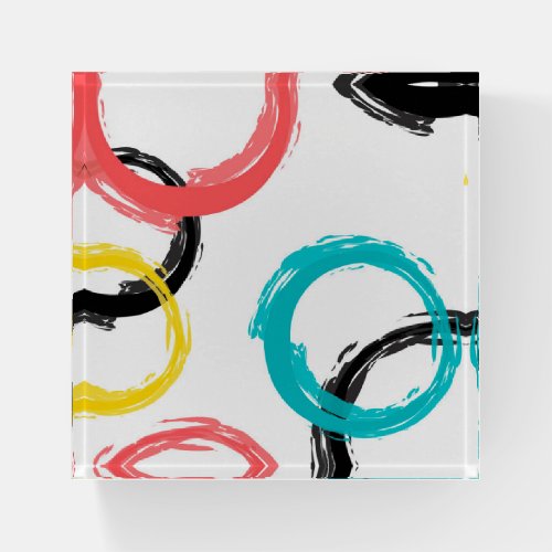 Colorful cool moderntrendy brush stroke circles paperweight