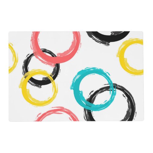 Colorful cool moderntrendy brush stroke circles placemat