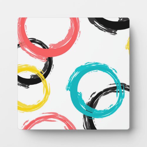 Colorful cool moderntrendy brush stroke circles plaque