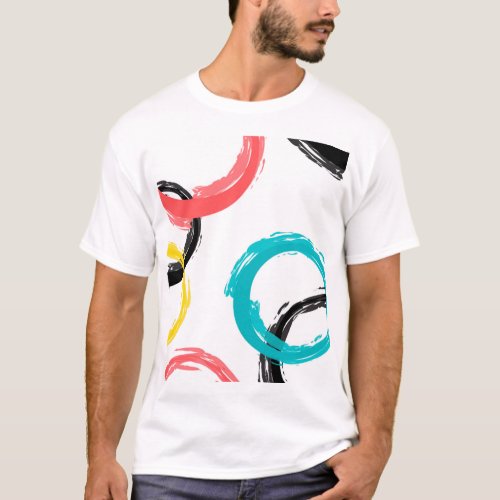 Colorful cool moderntrendy brush stroke circles T_Shirt