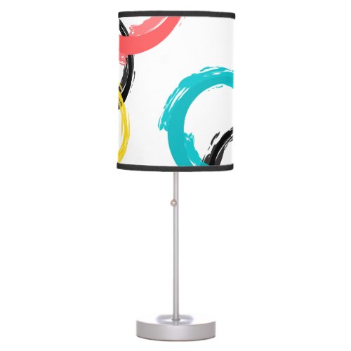 Colorful cool moderntrendy brush stroke circles table lamp