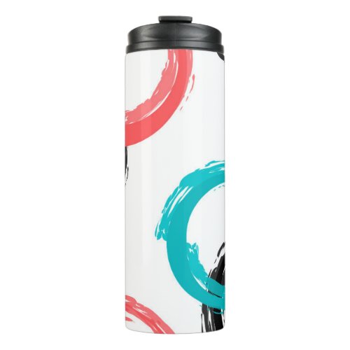 Colorful cool moderntrendy brush stroke circles thermal tumbler