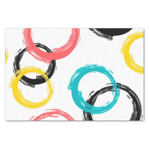 Colorful cool moderntrendy brush stroke circles tissue paper