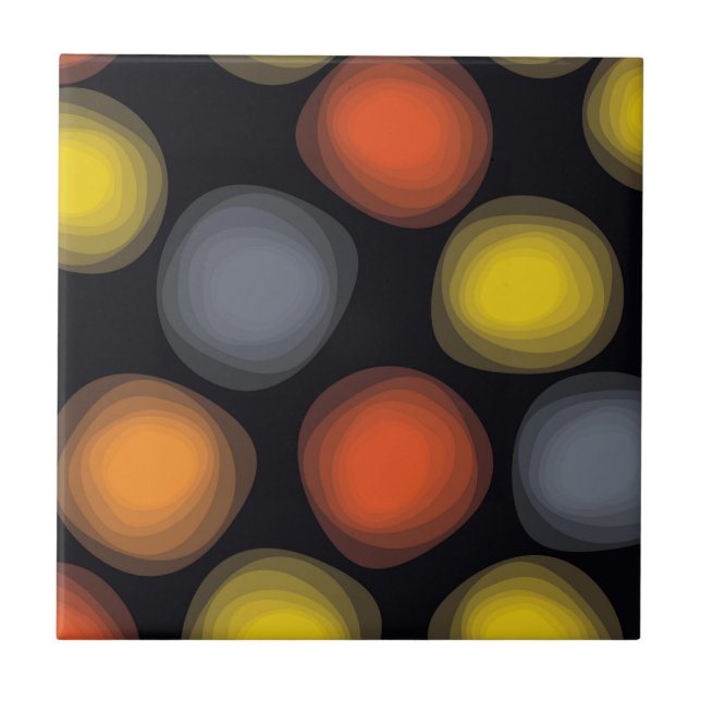 Colorful, cool, modern, trendy flower abstraction ceramic tile (Front)