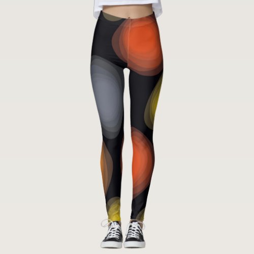 Colorful cool modern trendy flower abstraction leggings