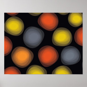 Colorful, cool, modern, trendy flower abstraction poster