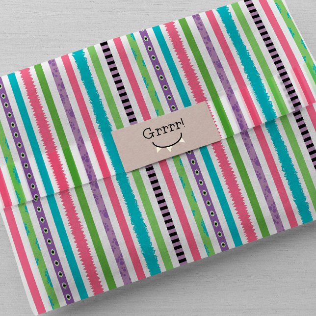 Colorful & Cool Monster Stripes Tissue Paper (Creator Uploaded)