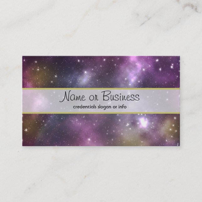 Colorful Cool Nebula and Stars in Space Business Card (Front)
