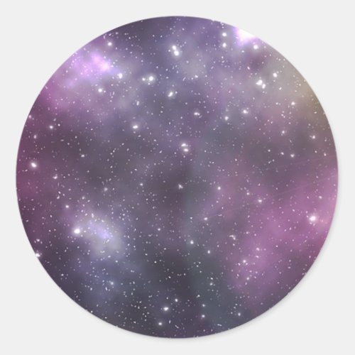 Colorful Cool Nebula and Stars in Space Classic Round Sticker