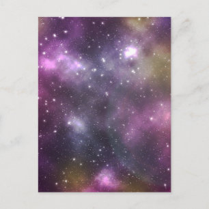Colorful Cool Nebula and Stars in Space Postcard