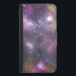 Colorful Cool Nebula and Stars in Space Wallet Phone Case For Samsung Galaxy S5<br><div class="desc">A luminous ethereal image containing many sparkling glittering star clusters and nebula, found far off in deep space. Bright vivid colors of bright pink, soft lavender, royal purple, with some copper and gold hues too. This beautiful and striking image of a galaxy would appeal to astronomy buffs, geeks and those...</div>