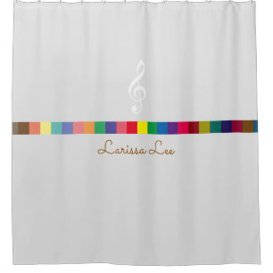 colorful, cool & personalized music inspired shower curtain