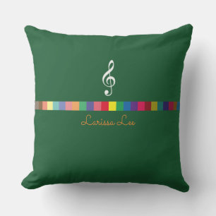 colorful, cool & personalized music inspired throw pillow