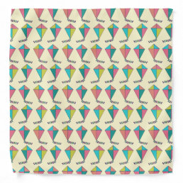 Colorful Cool Retro Kite Pattern Bandana