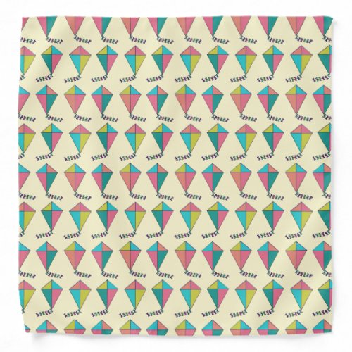 Colorful Cool Retro Kite Pattern Bandana