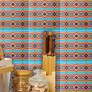 Colorful Cool Spherical Shapes Geometric Pattern Ceramic Tile