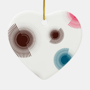 Colorful, cool, trend urban brush strokes circles ceramic ornament