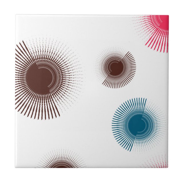 Colorful, cool, trend urban brush strokes circles ceramic tile (Front)