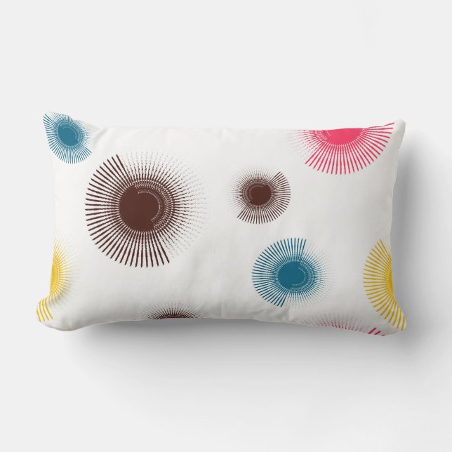Colorful, cool, trend urban brush strokes circles lumbar pillow (Front)