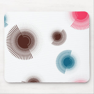 Colorful, cool, trend urban brush strokes circles mouse pad