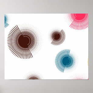 Colorful, cool, trend urban brush strokes circles poster