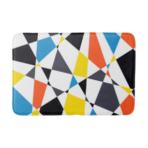 Colorful, cool, trendy, modern geometric shapes bath mat