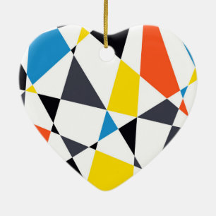 Colorful, cool, trendy, modern geometric shapes ceramic ornament