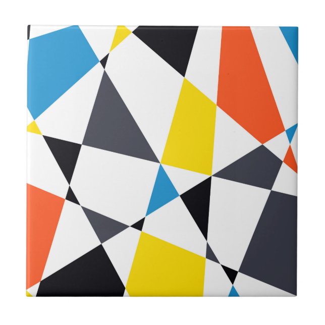 Colorful, cool, trendy, modern geometric shapes ceramic tile (Front)