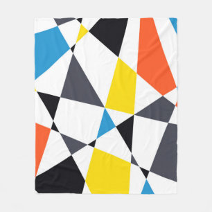 Colorful, cool, trendy, modern geometric shapes fleece blanket