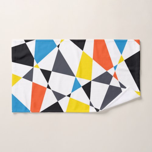 Colorful cool trendy modern geometric shapes hand towel 