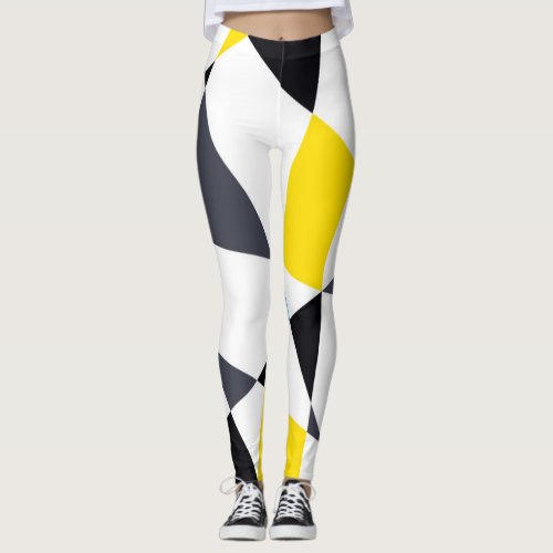 Colorful cool trendy modern geometric shapes leggings