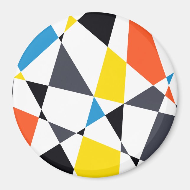Colorful, cool, trendy, modern geometric shapes magnet (Front)