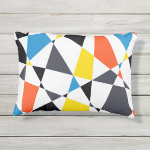 Colorful, cool, trendy, modern geometric shapes outdoor pillow