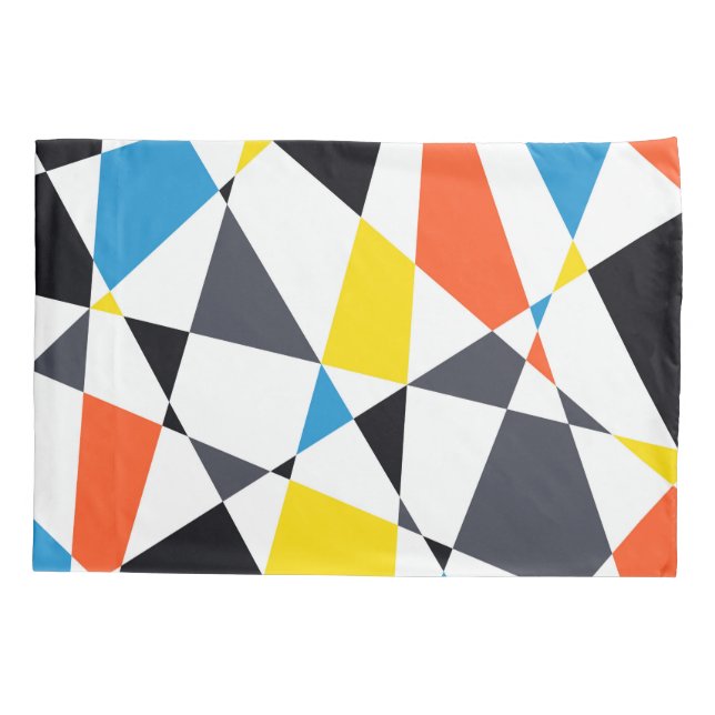 Colorful, cool, trendy, modern geometric shapes pillow case (Back)