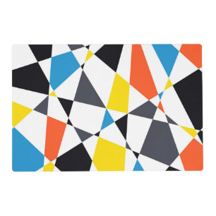 Colorful, cool, trendy, modern geometric shapes placemat