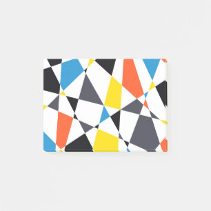 Colorful, cool, trendy, modern geometric shapes post-it notes