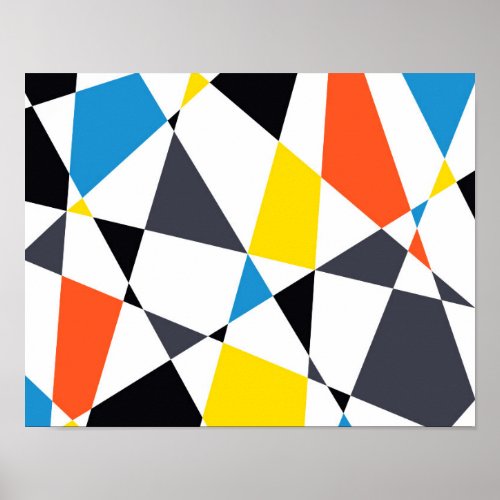 Colorful cool trendy modern geometric shapes poster