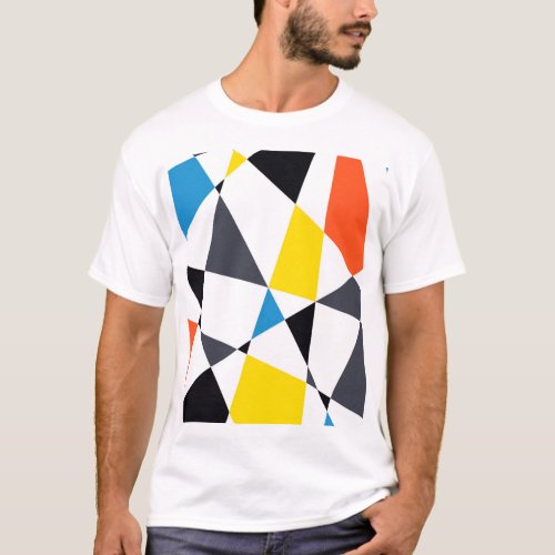 Colorful cool trendy modern geometric shapes T_Shirt
