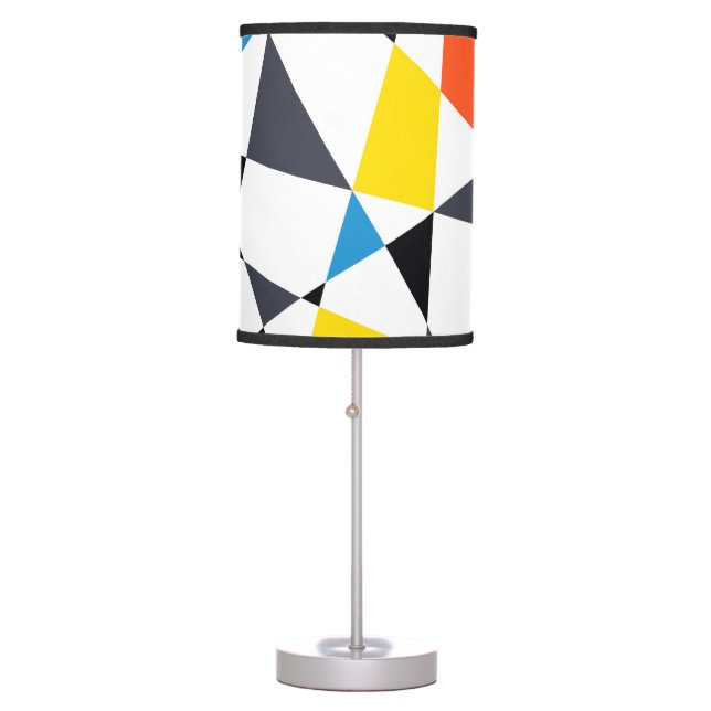 Colorful, cool, trendy, modern geometric shapes table lamp (Front)