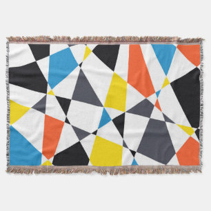 Colorful, cool, trendy, modern geometric shapes throw blanket