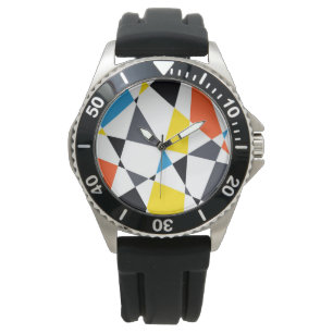 Colorful, cool, trendy, modern geometric shapes watch