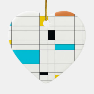 Colorful, cool, trendy, modern illustration art ceramic ornament