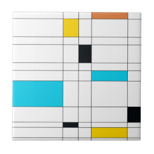 Colorful, cool, trendy, modern illustration art ceramic tile