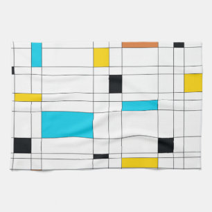 Colorful, cool, trendy, modern illustration art kitchen towel