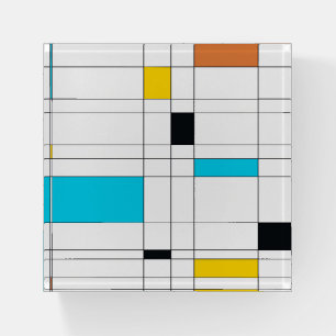 Colorful, cool, trendy, modern illustration art paperweight